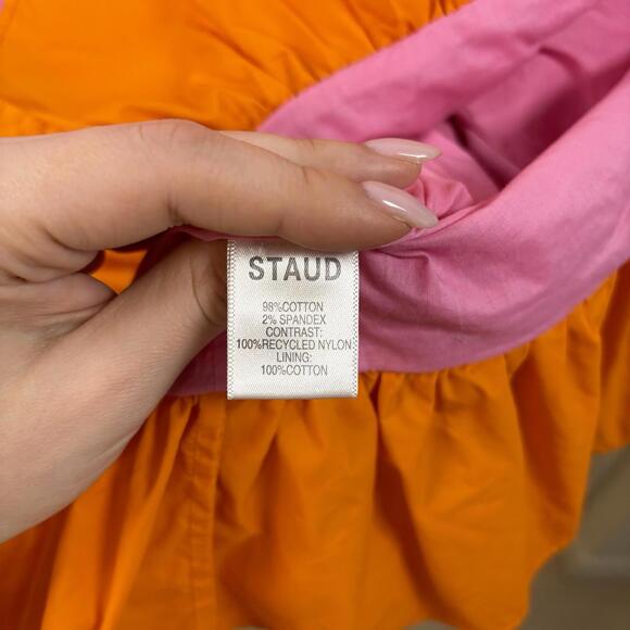 Staud Womens Carolina Dress Pink And Orange Size 12 Preppy Old Money Nautical - Picture 5 of 7